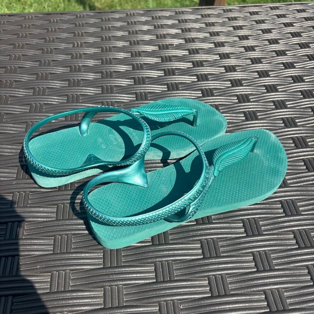 Womens Turquoise Blue Havaianas Flip Flops Size 7/8